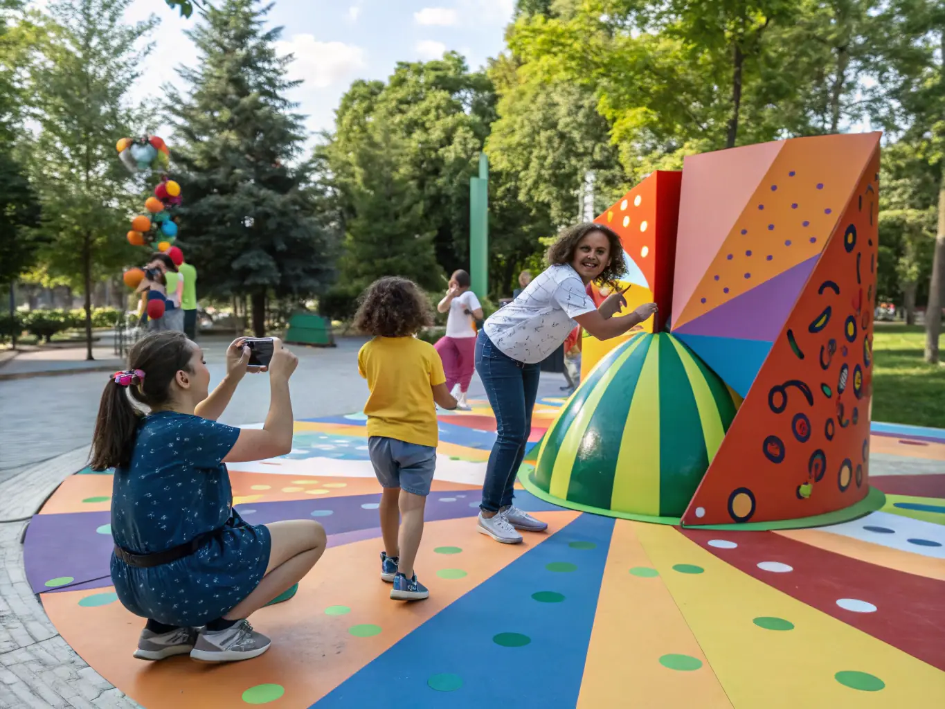 An image depicting a public art installation in a community space, showcasing TARIM's efforts to expand public access to contemporary creative practices.